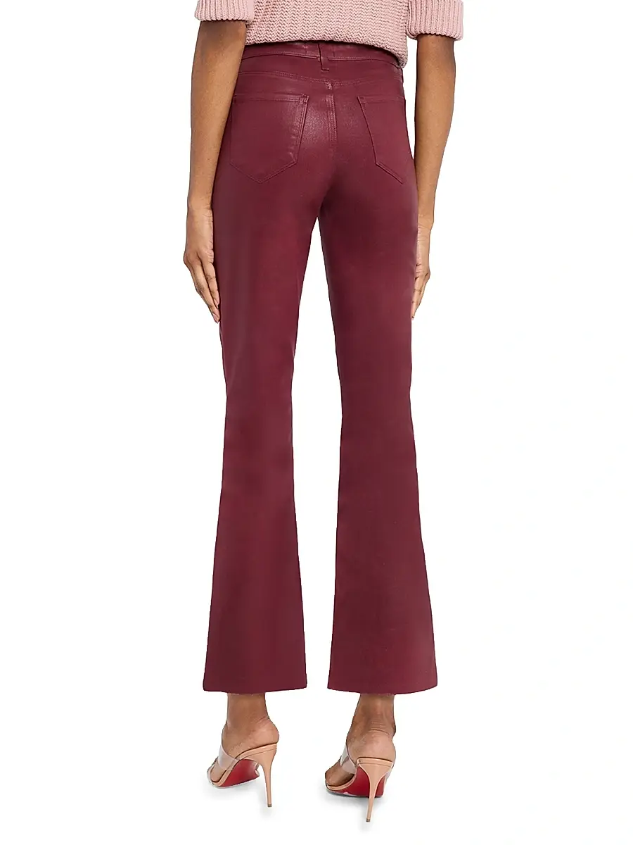 L'Agence Women's Kendra Coated High-Rise Crop Flare Pants | Thumbnail 4 L'Agence Women's Kendra Coated High-Rise Crop Flare Pants | Thumbnail 4