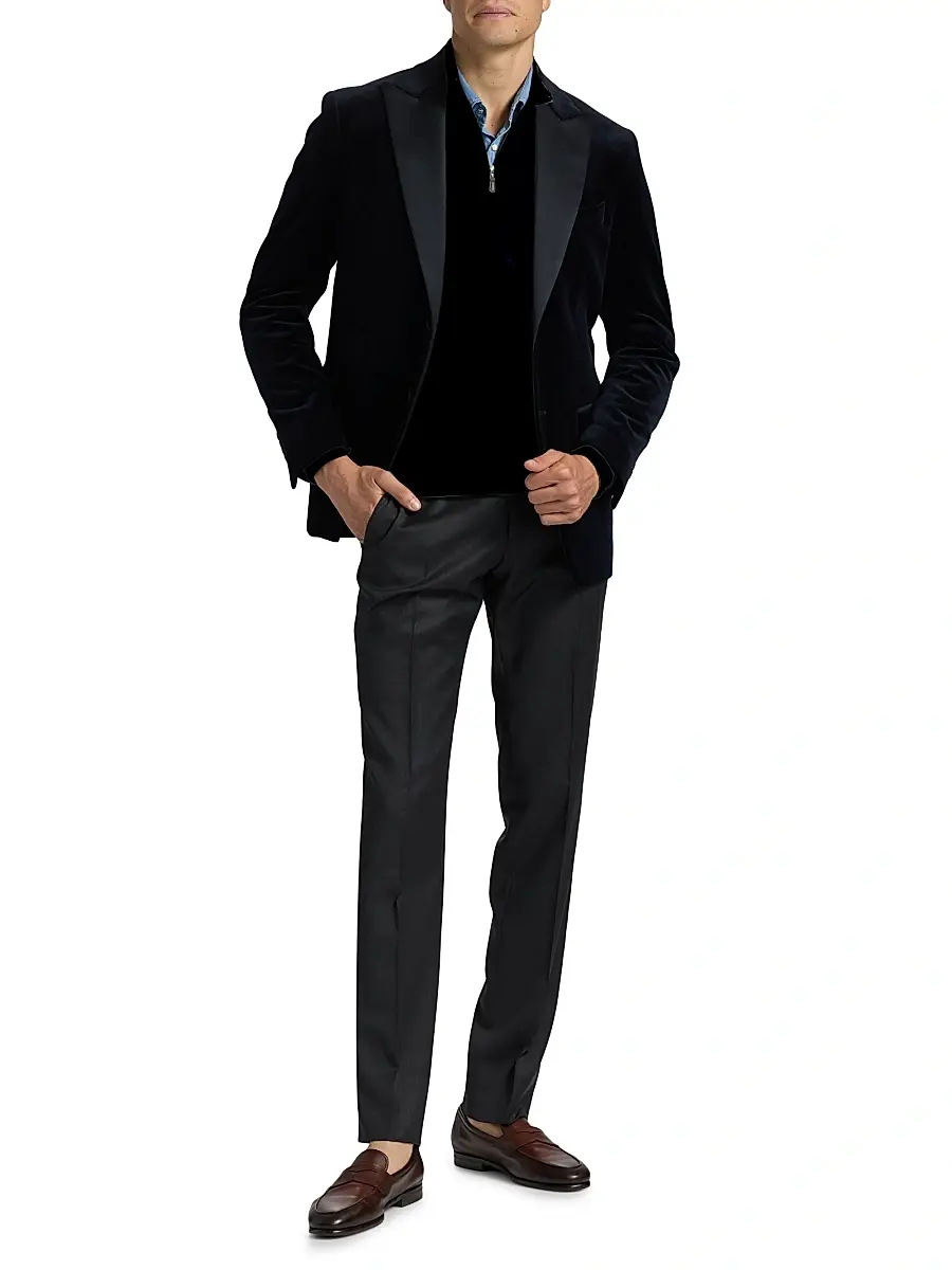 Saks Fifth Avenue Men's Wool-Cashmere Quarter-Zip Sweater | Thumbnail 2 Saks Fifth Avenue Men's Wool-Cashmere Quarter-Zip Sweater | Thumbnail 2