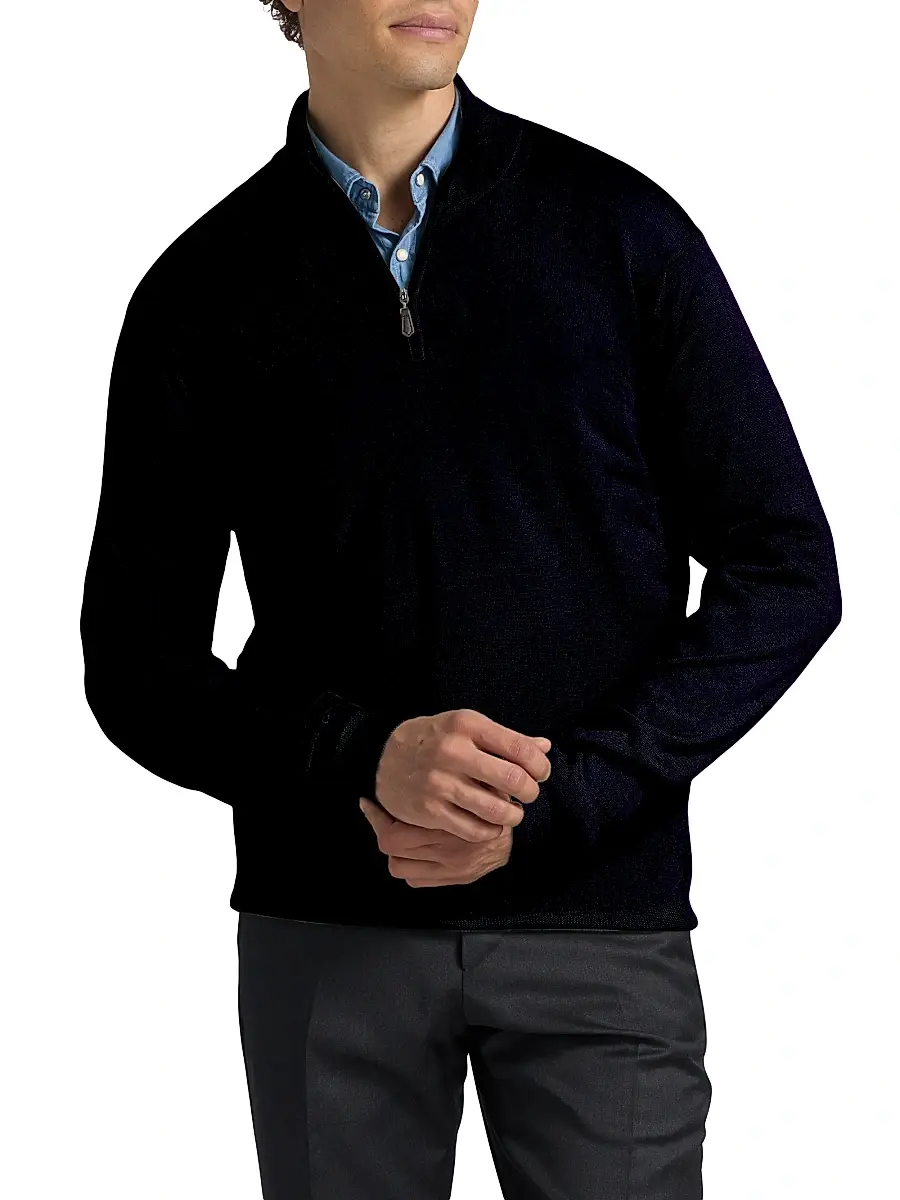 Saks Fifth Avenue Men's Wool-Cashmere Quarter-Zip Sweater | Thumbnail 3 Saks Fifth Avenue Men's Wool-Cashmere Quarter-Zip Sweater | Thumbnail 3