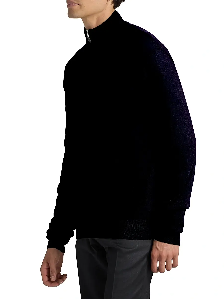 Saks Fifth Avenue Men's Wool-Cashmere Quarter-Zip Sweater | Thumbnail 4 Saks Fifth Avenue Men's Wool-Cashmere Quarter-Zip Sweater | Thumbnail 4