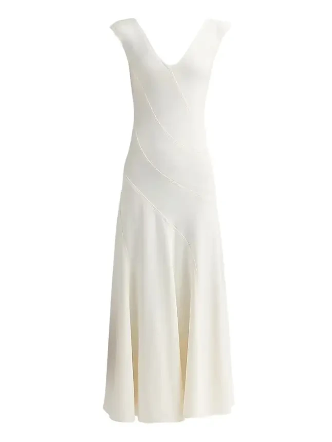 Women's Romana Double-Face Crepe Midi-Dress