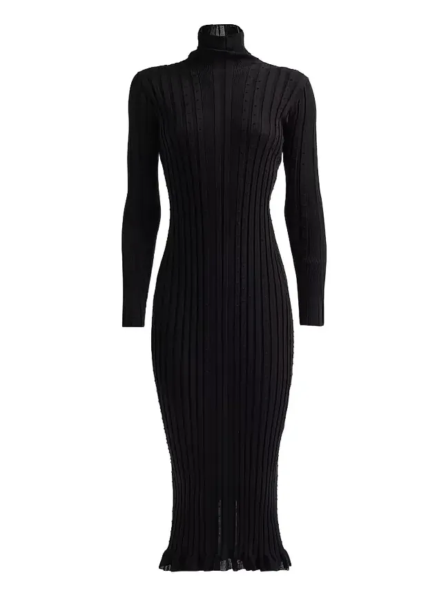 Women's Monet Rib-Knit Stretch-Cotton Midi-Dress