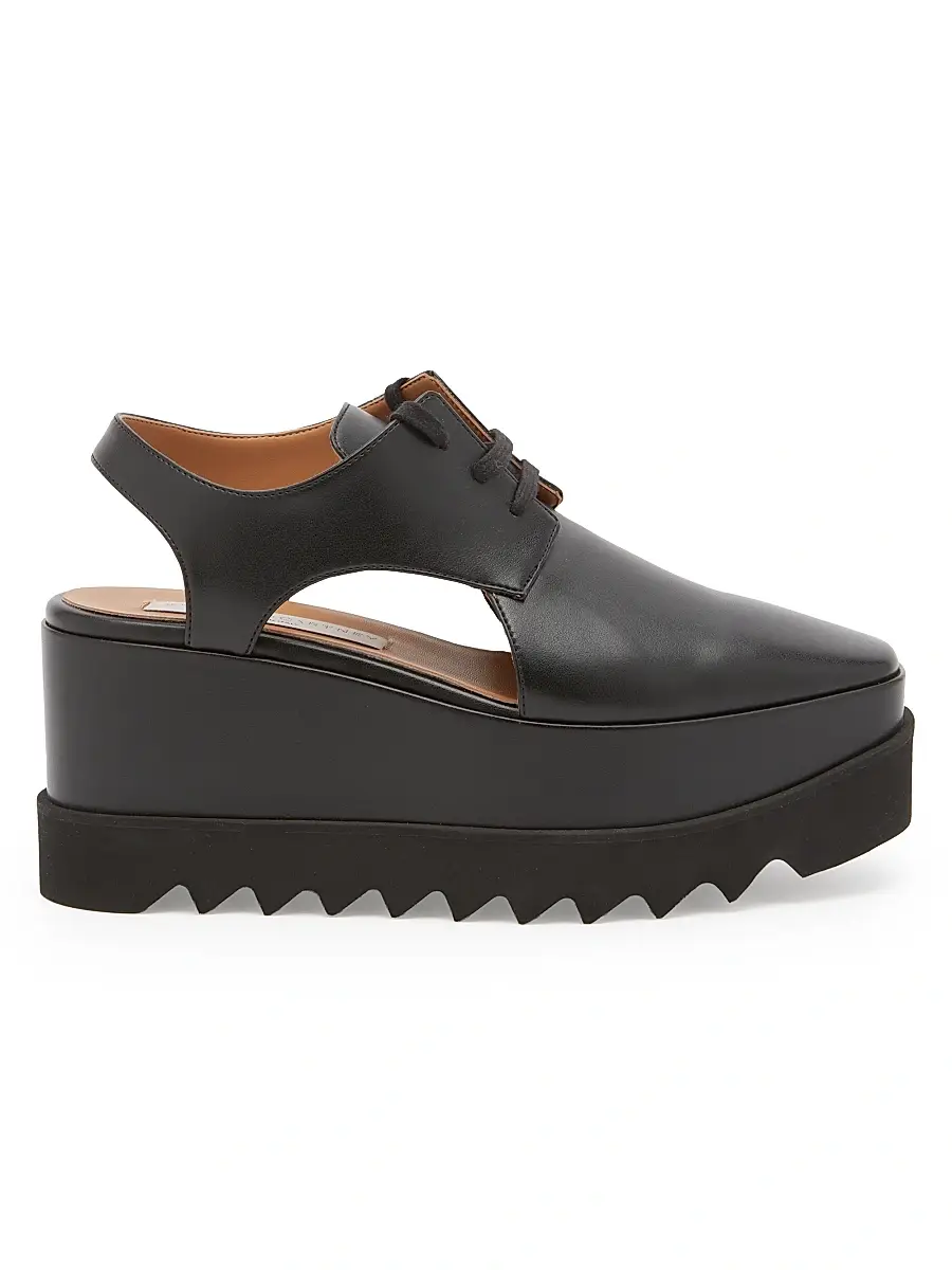 Stella McCartney Women's Elyse 75MM Cut-Out Platform Derbys - Black - Size 11 | Image 1 Stella McCartney Women's Elyse 75MM Cut-Out Platform Derbys - Black - Size 11 | Image 1