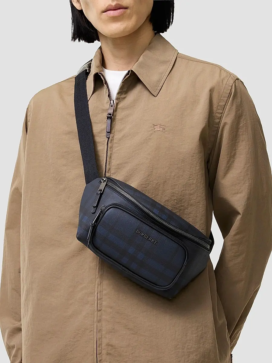 Burberry Men's Check Coated Canvas Belt Bag | Thumbnail 2 Burberry Men's Check Coated Canvas Belt Bag | Thumbnail 2