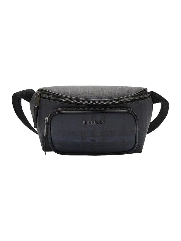Men's Check Coated Canvas Belt Bag Men's Check Coated Canvas Belt Bag