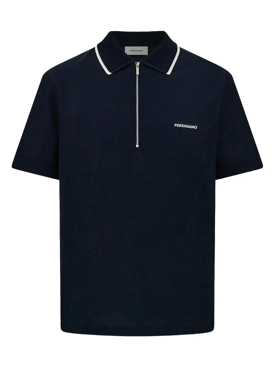 Men's Quarter-Zip Cotton Polo Shirt