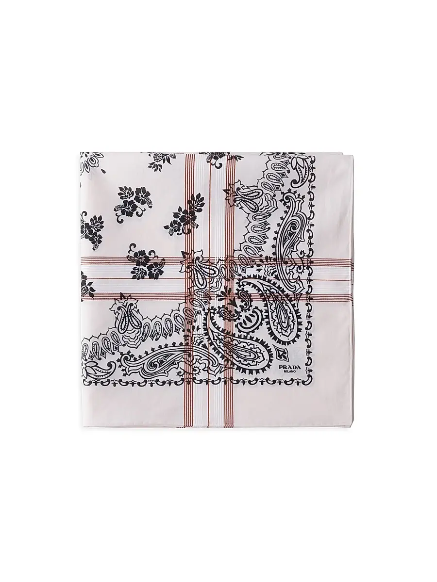 Prada Women's Printed Cotton Scarf | Image 1 Prada Women's Printed Cotton Scarf | Image 1