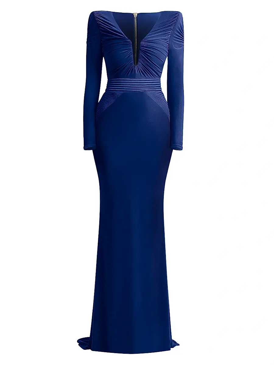 Zhivago Women's The Bloom Gathered Jersey Gown - Midnight - Size 12 | Image 1 Zhivago Women's The Bloom Gathered Jersey Gown - Midnight - Size 12 | Image 1