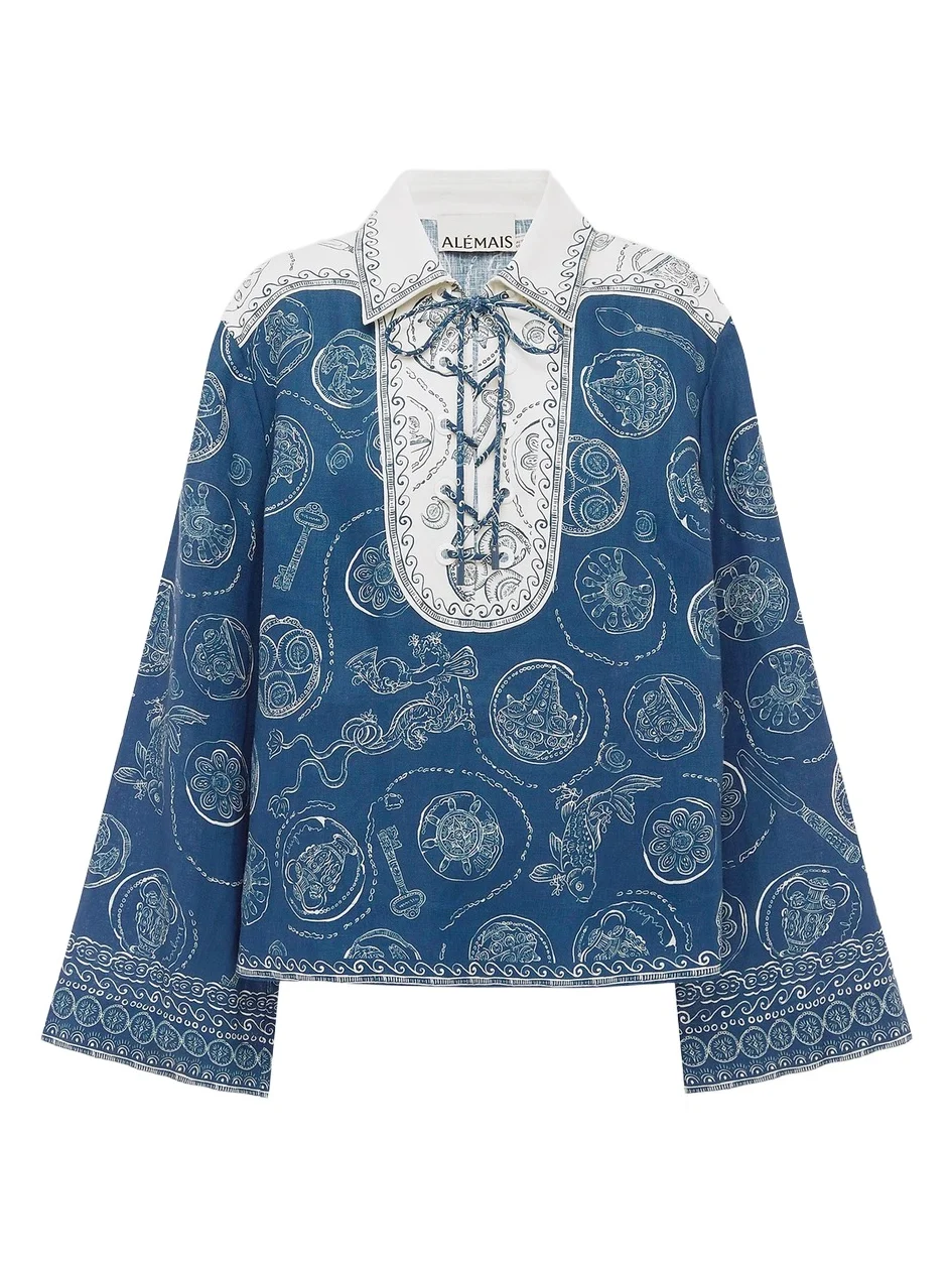 Women's Lucky Linen Lace-Up Top Women's Lucky Linen Lace-Up Top