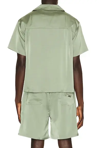 Honor The Gift Satin Chest Logo Camp Collar Shirt | Thumbnail 2