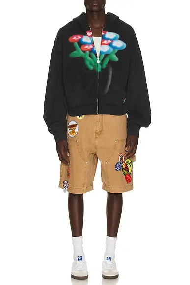 VANDYTHEPINK Spray Flower Zip Up Hoodie | Thumbnail 3