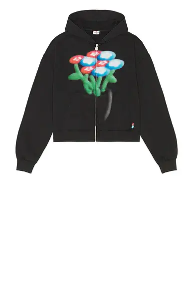 VANDYTHEPINK Spray Flower Zip Up Hoodie | Thumbnail 4