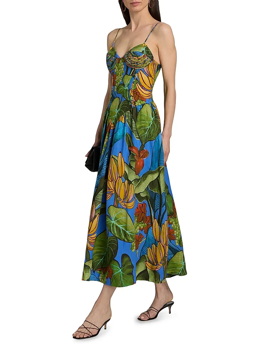 Farm Rio Women's Printed Linen-Blend Maxi Dress | Thumbnail 2