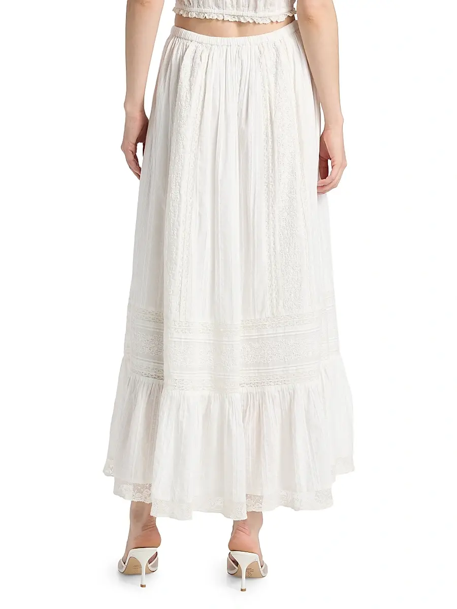 LoveShackFancy Women's Brina Lace Cotton Maxi Skirt | Thumbnail 5 LoveShackFancy Women's Brina Lace Cotton Maxi Skirt | Thumbnail 5