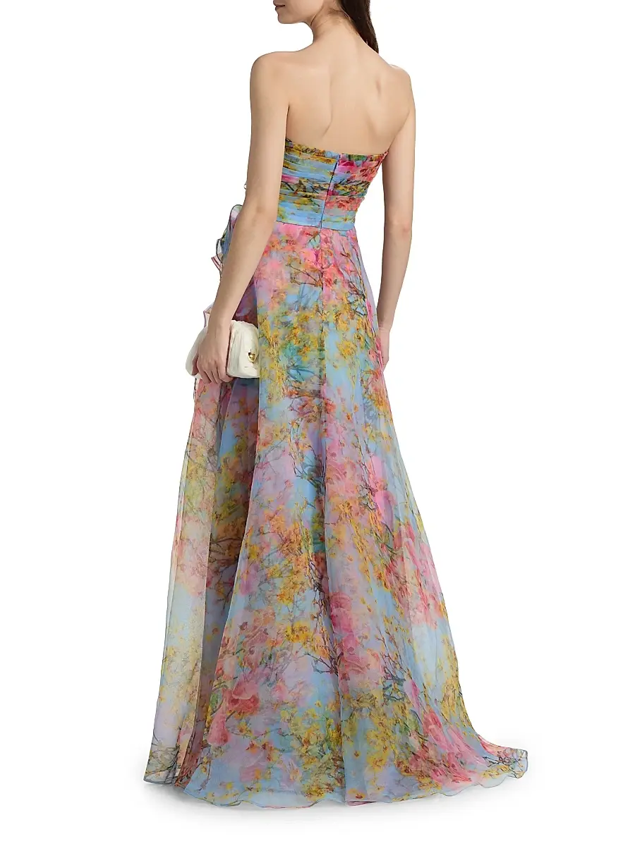 THEIA Women's Eloise High-Low Strapless Gown | Thumbnail 5