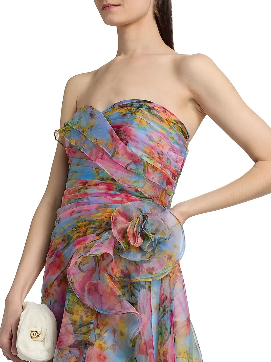 THEIA Women's Eloise High-Low Strapless Gown | Thumbnail 6