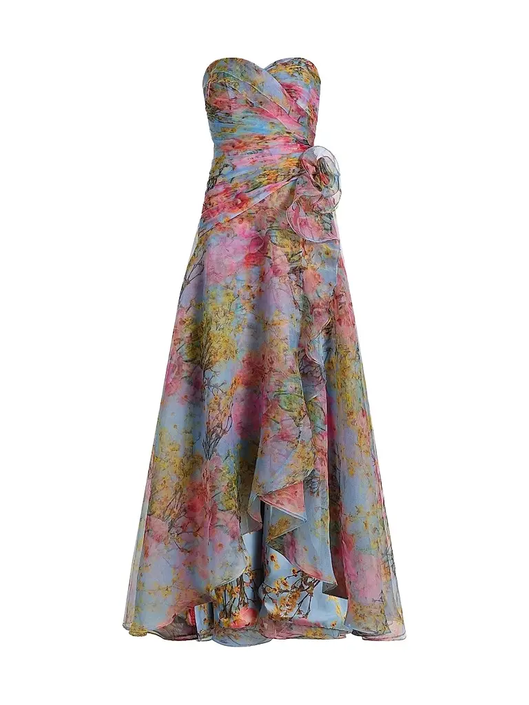 THEIA Women's Eloise High-Low Strapless Gown | Image 1 THEIA Women's Eloise High-Low Strapless Gown | Image 1