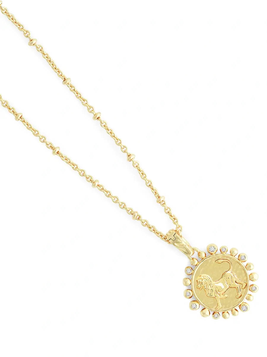 Anabel Aram Women's Zodiac 18K-Gold-Plated & Cubic Zirconia Pendant Necklace | Thumbnail 4