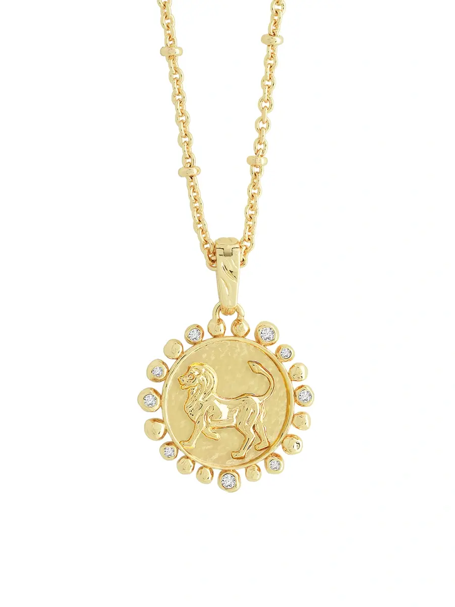 Anabel Aram Women's Zodiac 18K-Gold-Plated & Cubic Zirconia Pendant Necklace