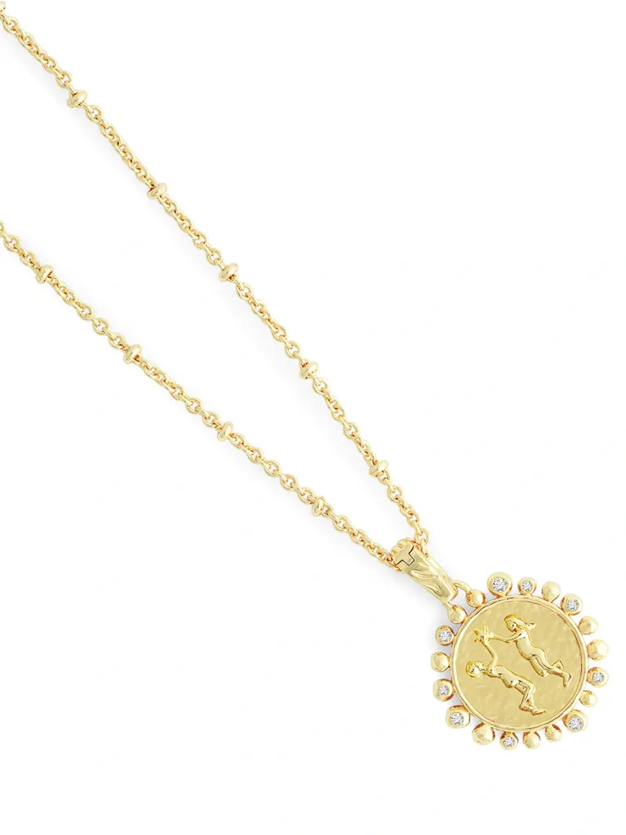 Anabel Aram Women's Zodiac 18K-Gold-Plated & Cubic Zirconia Pendant Necklace | Thumbnail 4