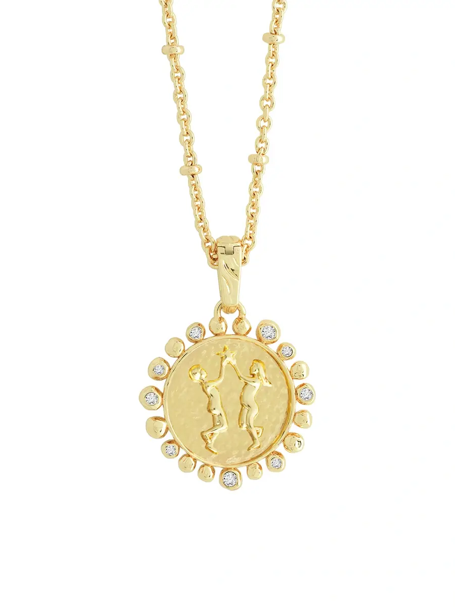 Anabel Aram Women's Zodiac 18K-Gold-Plated & Cubic Zirconia Pendant Necklace
