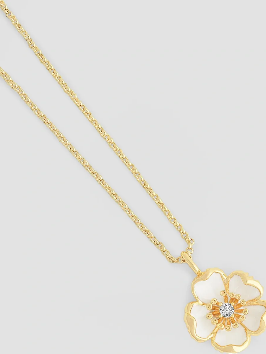 Anabel Aram Women's Wildflowers 18K-Gold-Plated, Cubic Zirconia & Enamel Pendant Necklace | Thumbnail 4 Anabel Aram Women's Wildflowers 18K-Gold-Plated, Cubic Zirconia & Enamel Pendant Necklace | Thumbnail 4