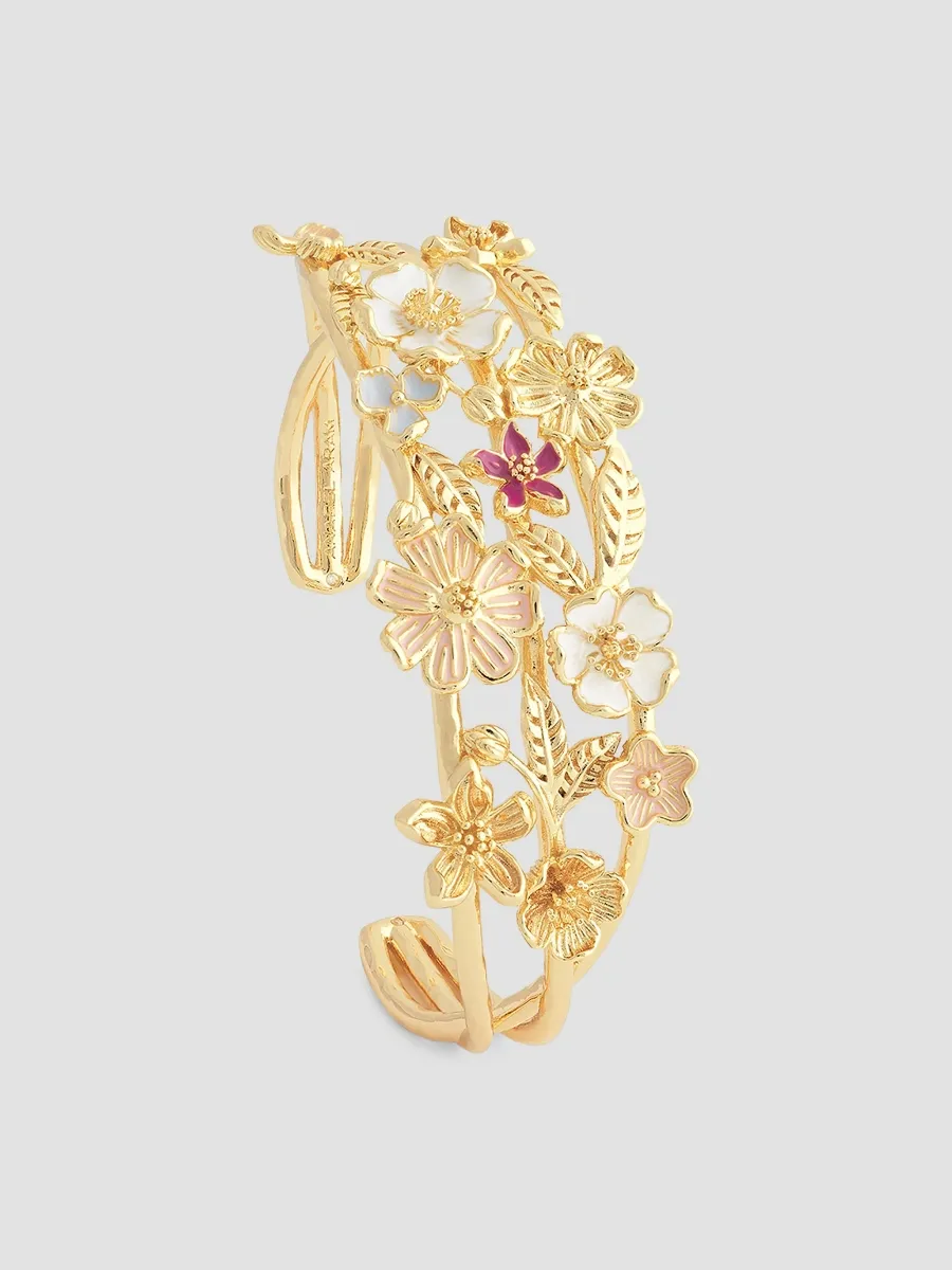 Anabel Aram Women's Wildflowers 18K-Gold-Plated & Enamel Cuff - Gold | Thumbnail 4