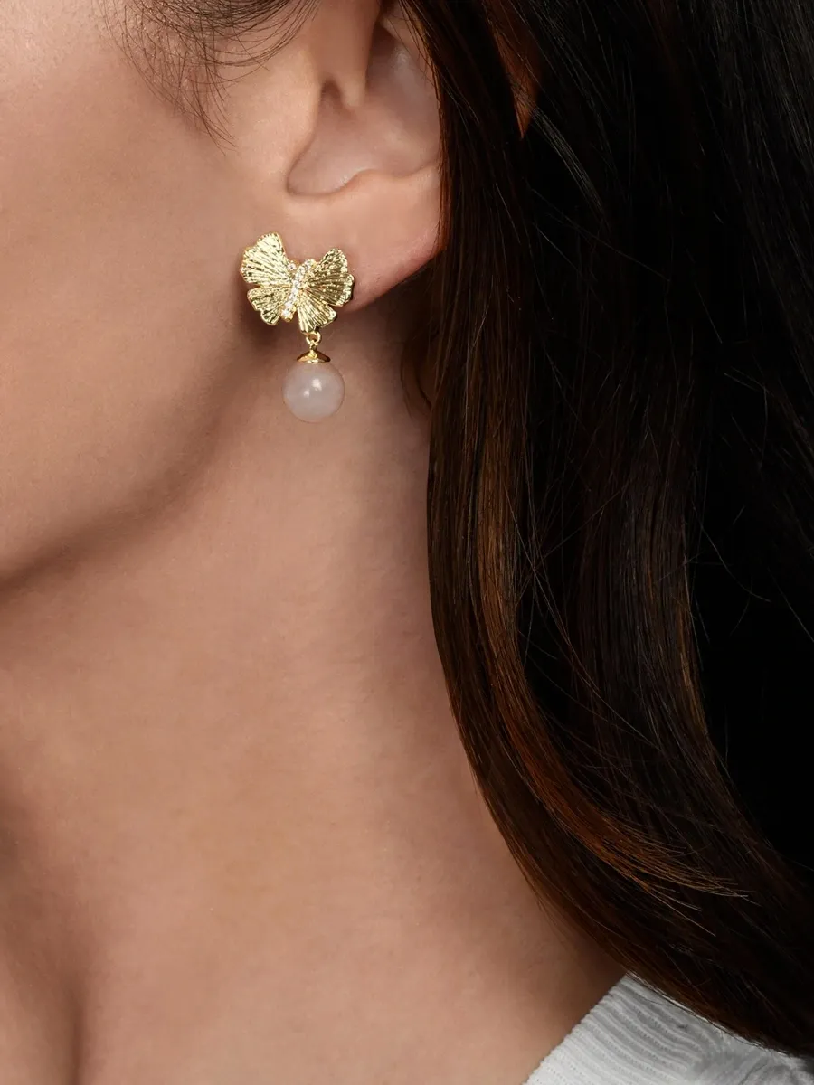 Anabel Aram Women's Butterfly 18K-Gold-Plated, Rose Quartz & Cubic Zirconia Drop Earrings | Thumbnail 2 Anabel Aram Women's Butterfly 18K-Gold-Plated, Rose Quartz & Cubic Zirconia Drop Earrings | Thumbnail 2