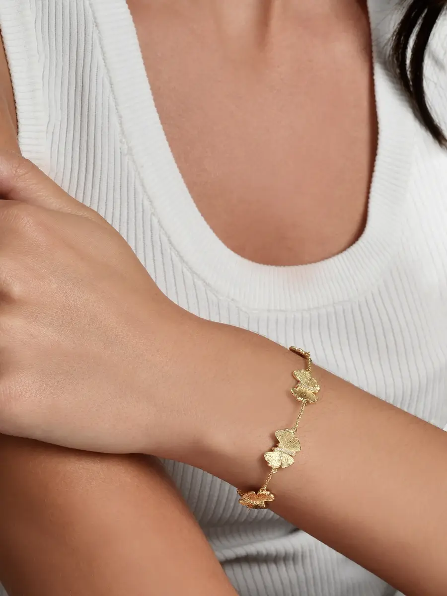 Anabel Aram Women's Butterfly 18K-Gold-Plated & Cubic Zirconia Station Bracelet | Thumbnail 2