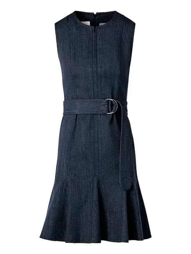 Women's Belted Denim Mini Dress Women's Belted Denim Mini Dress