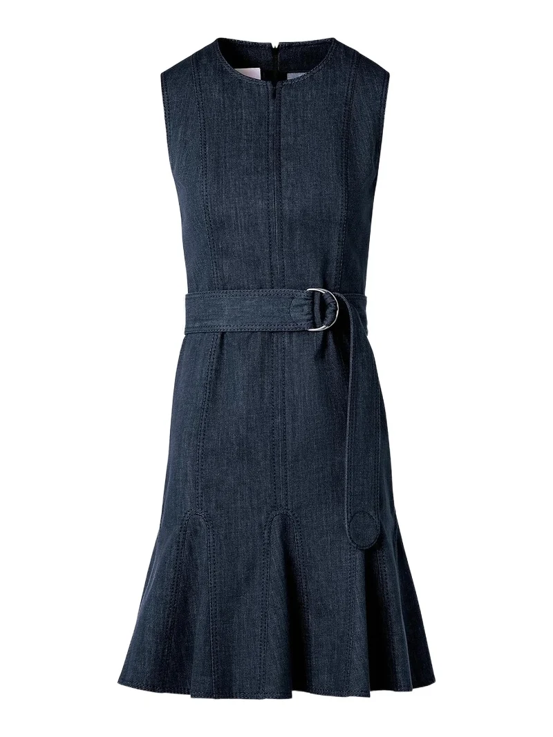 Akris punto Women's Belted Denim Mini Dress