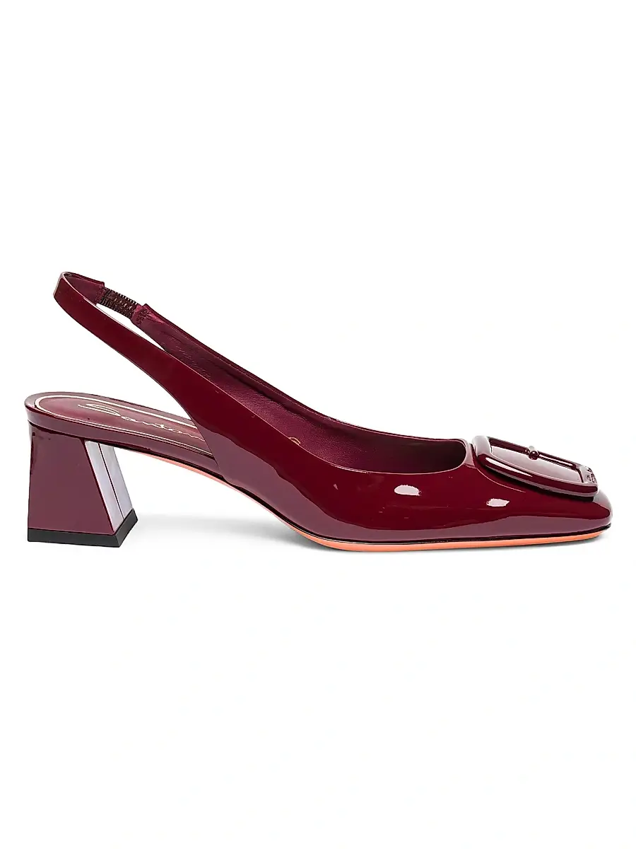 Santoni Women's 50MM Patent Leather Block-Heel Pumps - Red - Size 12 | Image 1 Santoni Women's 50MM Patent Leather Block-Heel Pumps - Red - Size 12 | Image 1