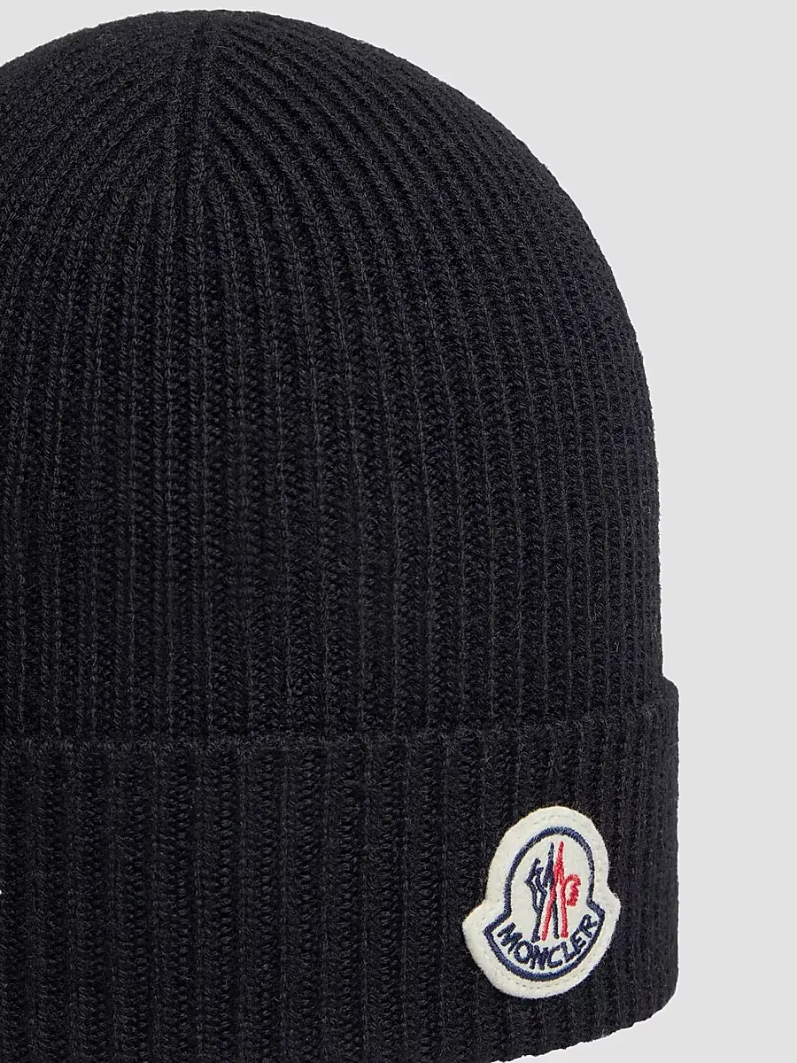 Moncler Men's Beanie Hat in Wool | Thumbnail 3 Moncler Men's Beanie Hat in Wool | Thumbnail 3