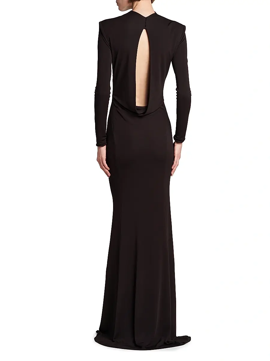 Tom Ford Women's Crepe Jersey Cut-Out Back Gown | Thumbnail 5