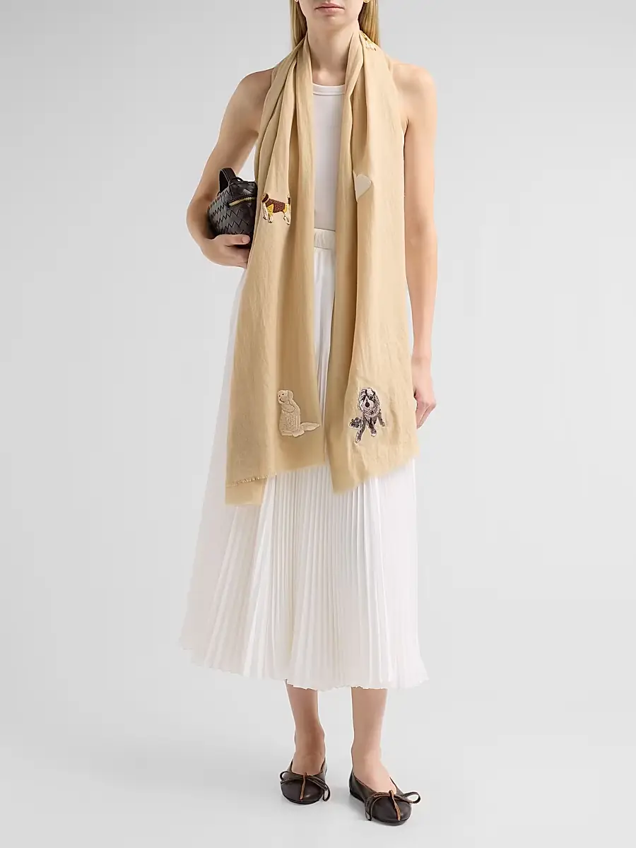 Janavi Women's Bark & Bound Cashmere Scarf | Thumbnail 2 Janavi Women's Bark & Bound Cashmere Scarf | Thumbnail 2