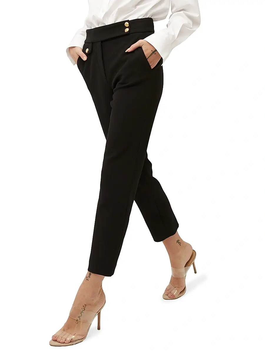 Veronica Beard Women's Renzo Straight-Leg Ankle-Crop Pants | Thumbnail 4 Veronica Beard Women's Renzo Straight-Leg Ankle-Crop Pants | Thumbnail 4