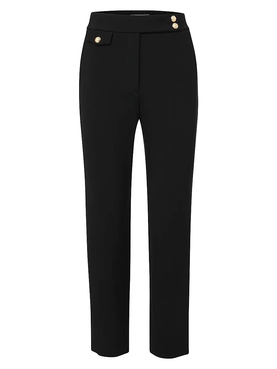 Veronica Beard Women's Renzo Straight-Leg Ankle-Crop Pants - Black Gold - Size 24 | Image 1 Veronica Beard Women's Renzo Straight-Leg Ankle-Crop Pants - Black Gold - Size 24 | Image 1