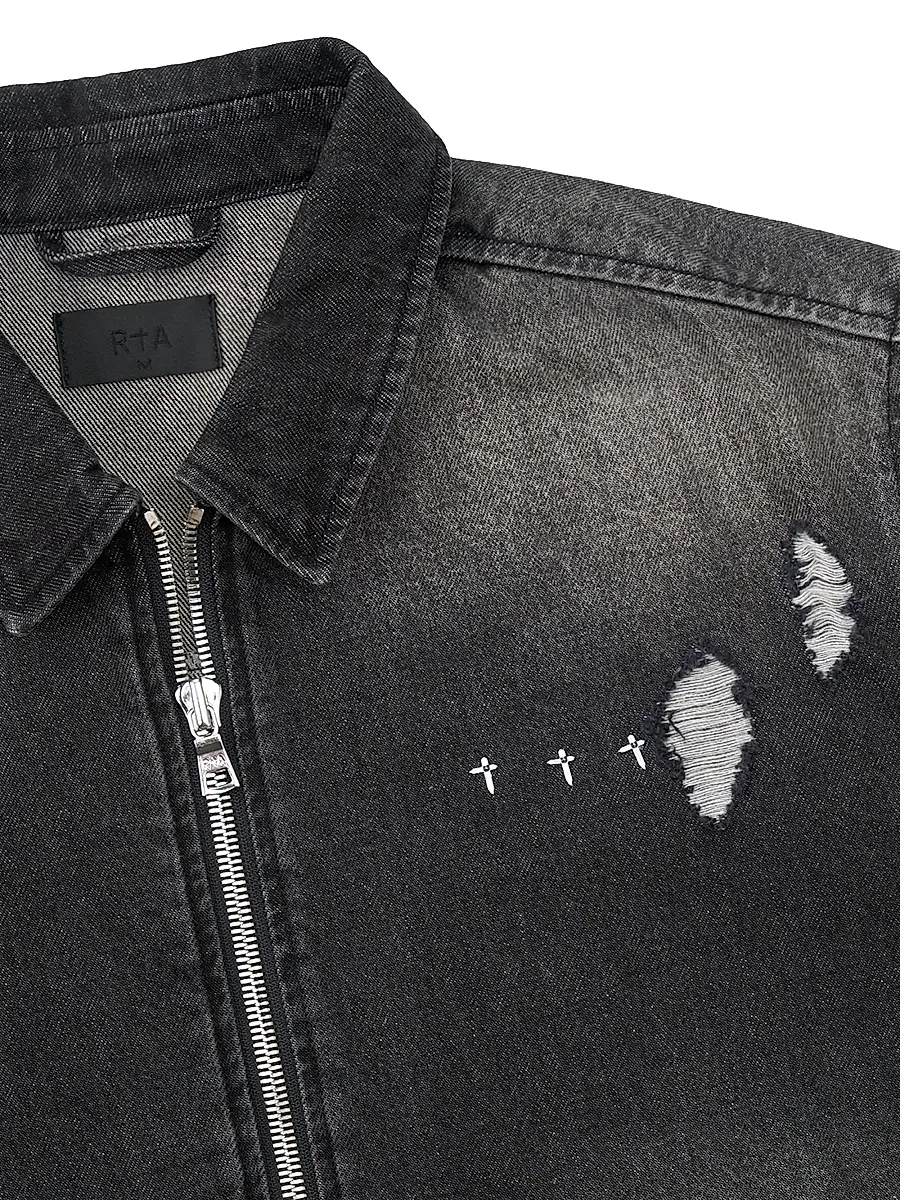 RTA Men's Chaparral Denim Zip-Front Shirt | Thumbnail 3 RTA Men's Chaparral Denim Zip-Front Shirt | Thumbnail 3