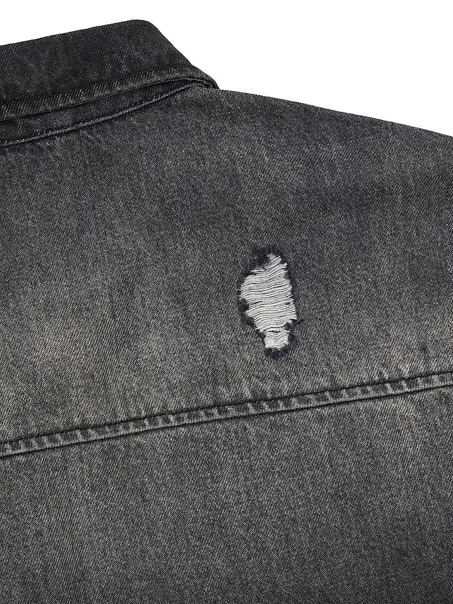 RTA Men's Chaparral Denim Zip-Front Shirt | Thumbnail 4 RTA Men's Chaparral Denim Zip-Front Shirt | Thumbnail 4