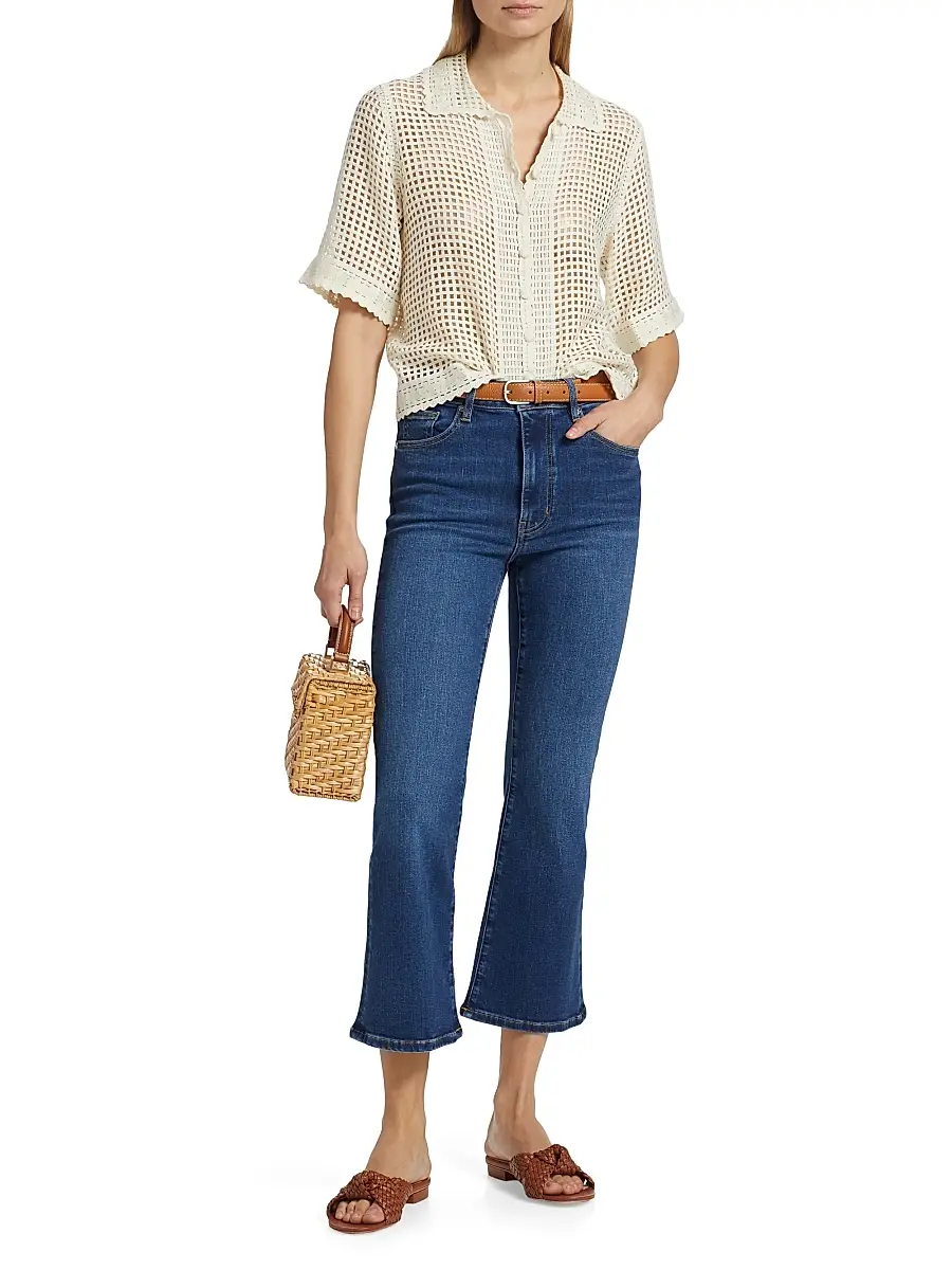 Frame Women's The Crochet Short-Sleeve Top | Thumbnail 2