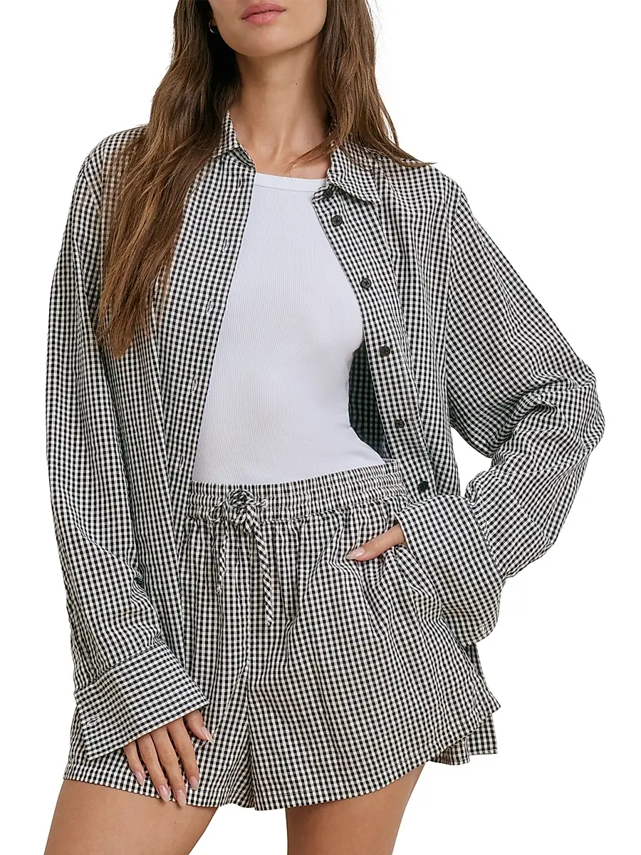 Favorite Daughter Women's The Boyfriend Gingham Check Cotton Shirt | Thumbnail 4 Favorite Daughter Women's The Boyfriend Gingham Check Cotton Shirt | Thumbnail 4
