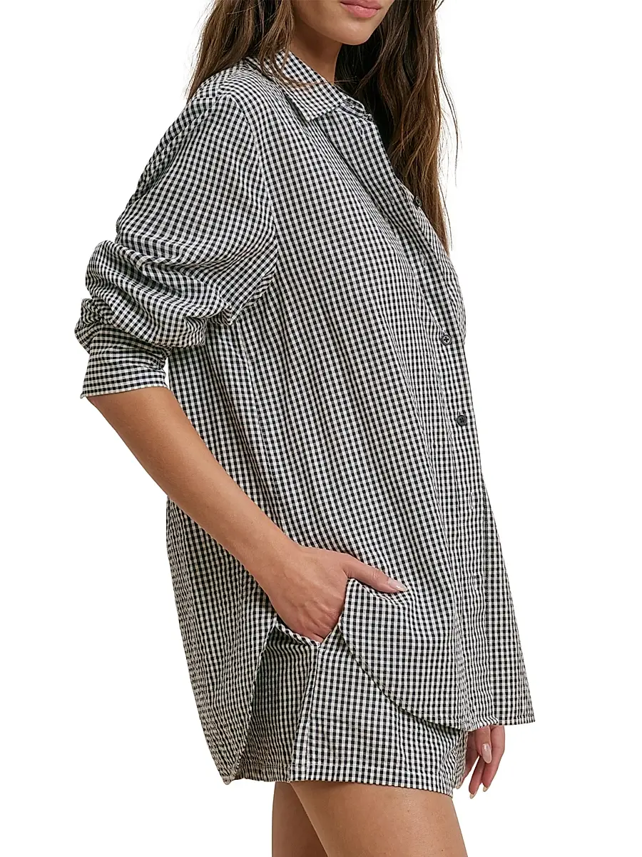 Favorite Daughter Women's The Boyfriend Gingham Check Cotton Shirt | Thumbnail 5 Favorite Daughter Women's The Boyfriend Gingham Check Cotton Shirt | Thumbnail 5