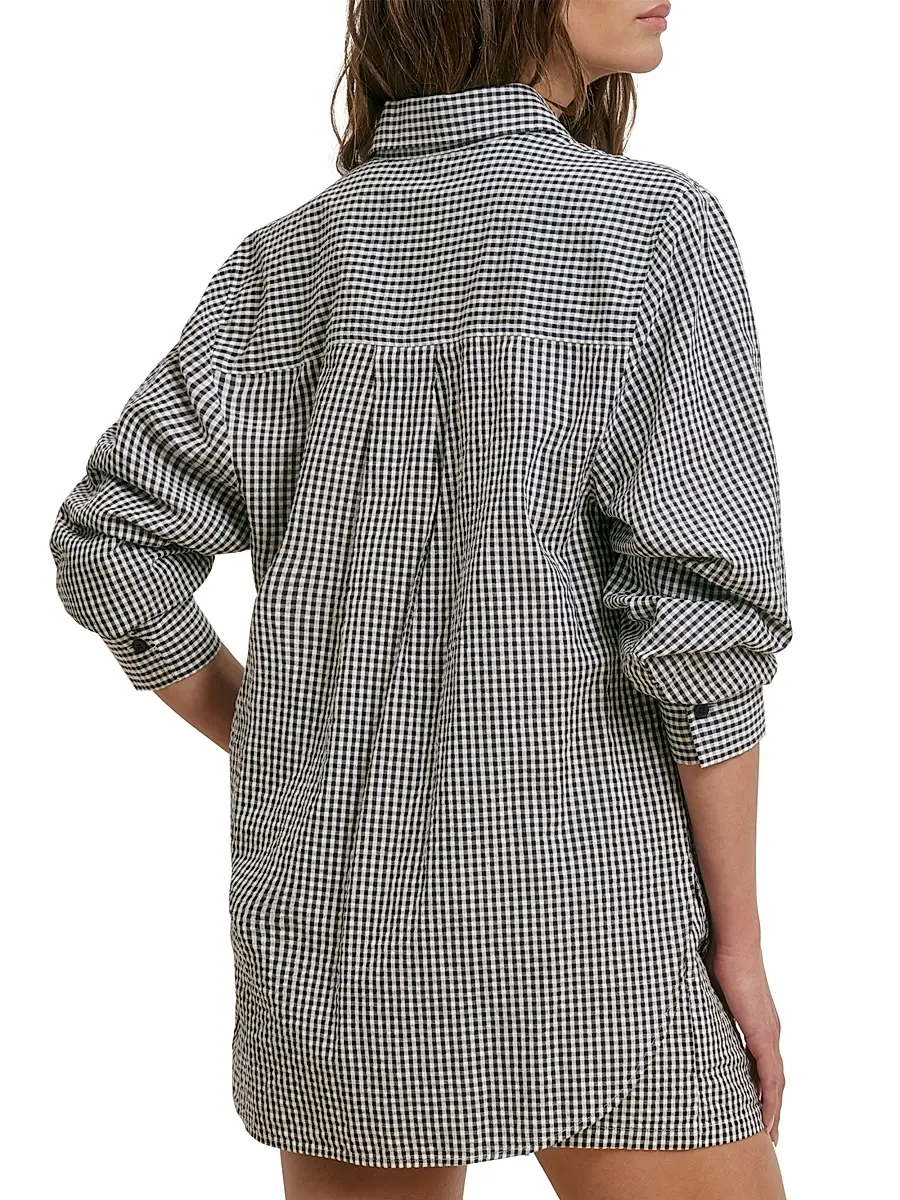 Favorite Daughter Women's The Boyfriend Gingham Check Cotton Shirt | Thumbnail 6 Favorite Daughter Women's The Boyfriend Gingham Check Cotton Shirt | Thumbnail 6