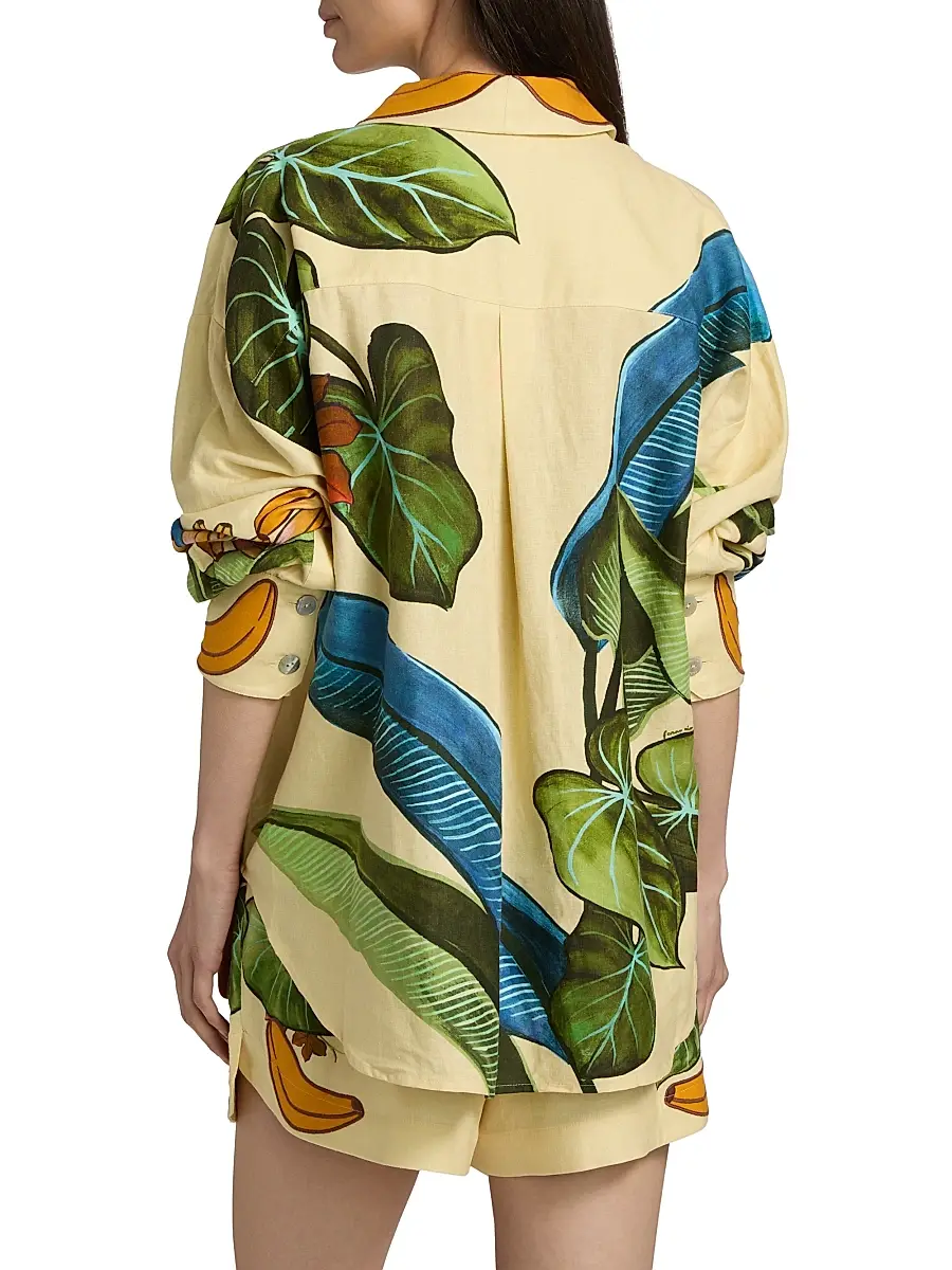 Farm Rio Women's Fruit-Print Linen-Blend Shirt | Thumbnail 5 Farm Rio Women's Fruit-Print Linen-Blend Shirt | Thumbnail 5