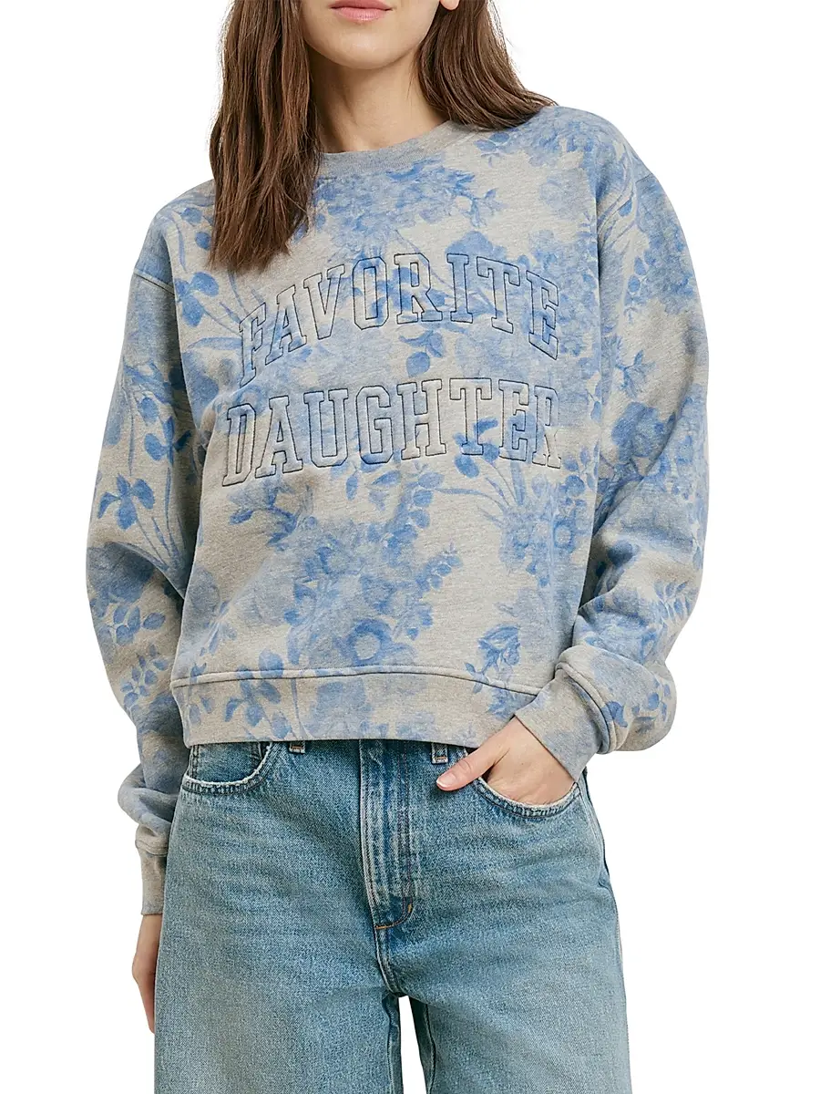 Favorite Daughter Women's The Collegiate Embossed-Logo Sweatshirt | Thumbnail 4