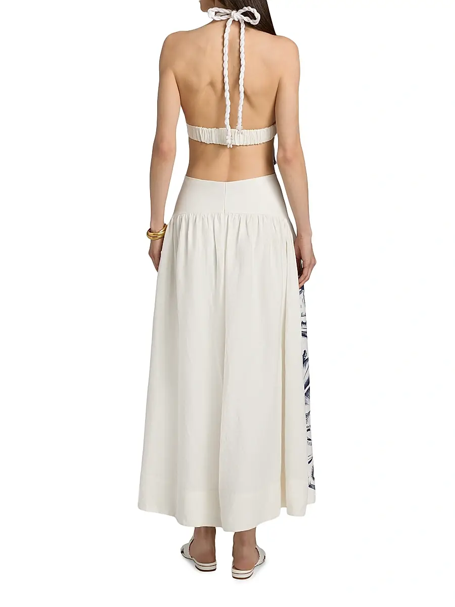 Farm Rio Women's Coast Stars Halterneck Maxi Dress | Thumbnail 5 Farm Rio Women's Coast Stars Halterneck Maxi Dress | Thumbnail 5