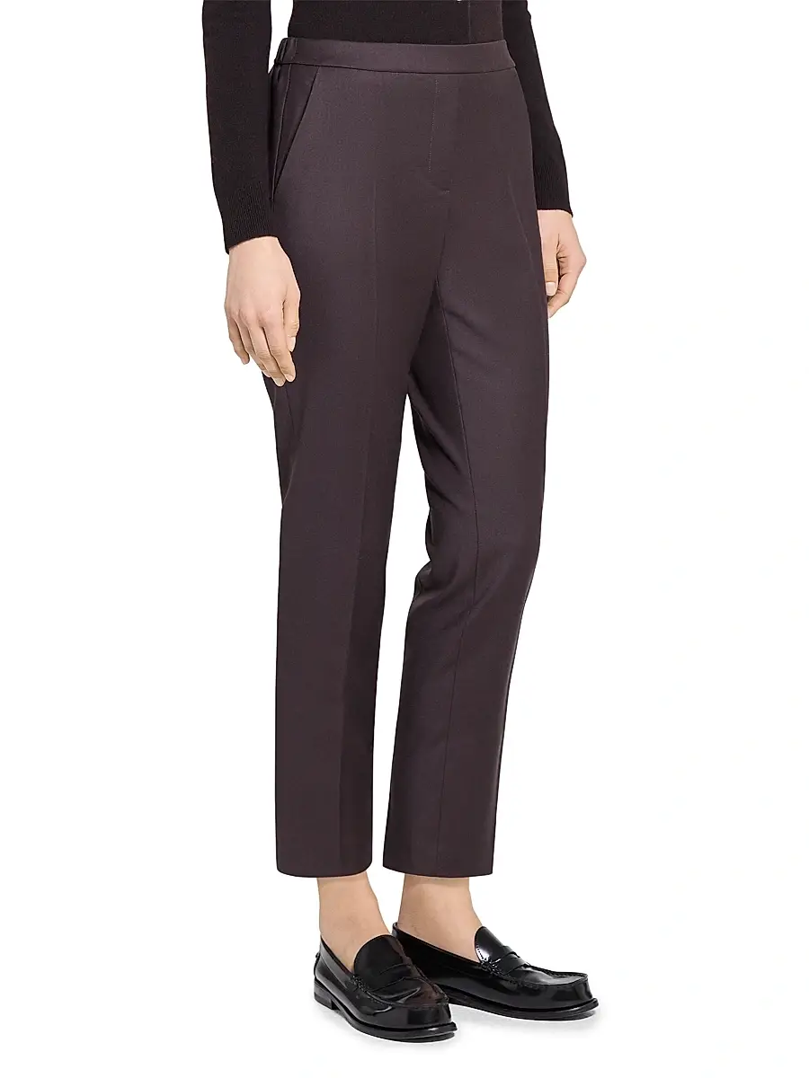 Theory Women's Treeca Wool Crop Trousers | Thumbnail 4