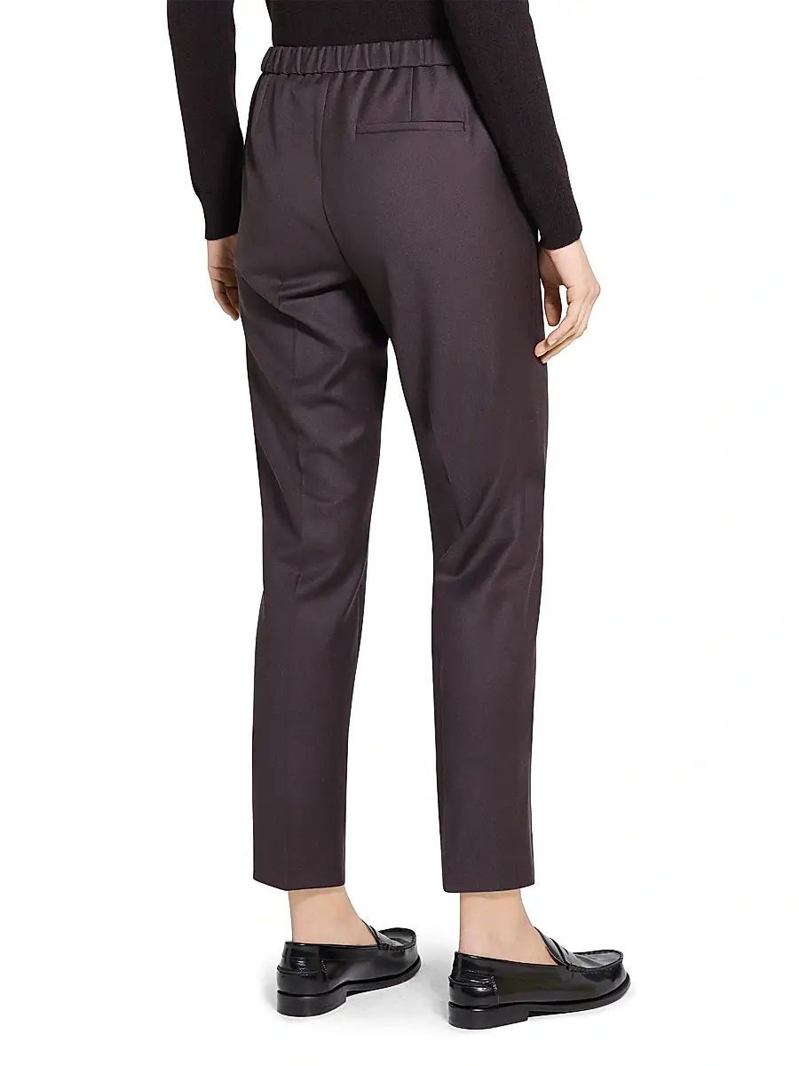 Theory Women's Treeca Wool Crop Trousers | Thumbnail 5