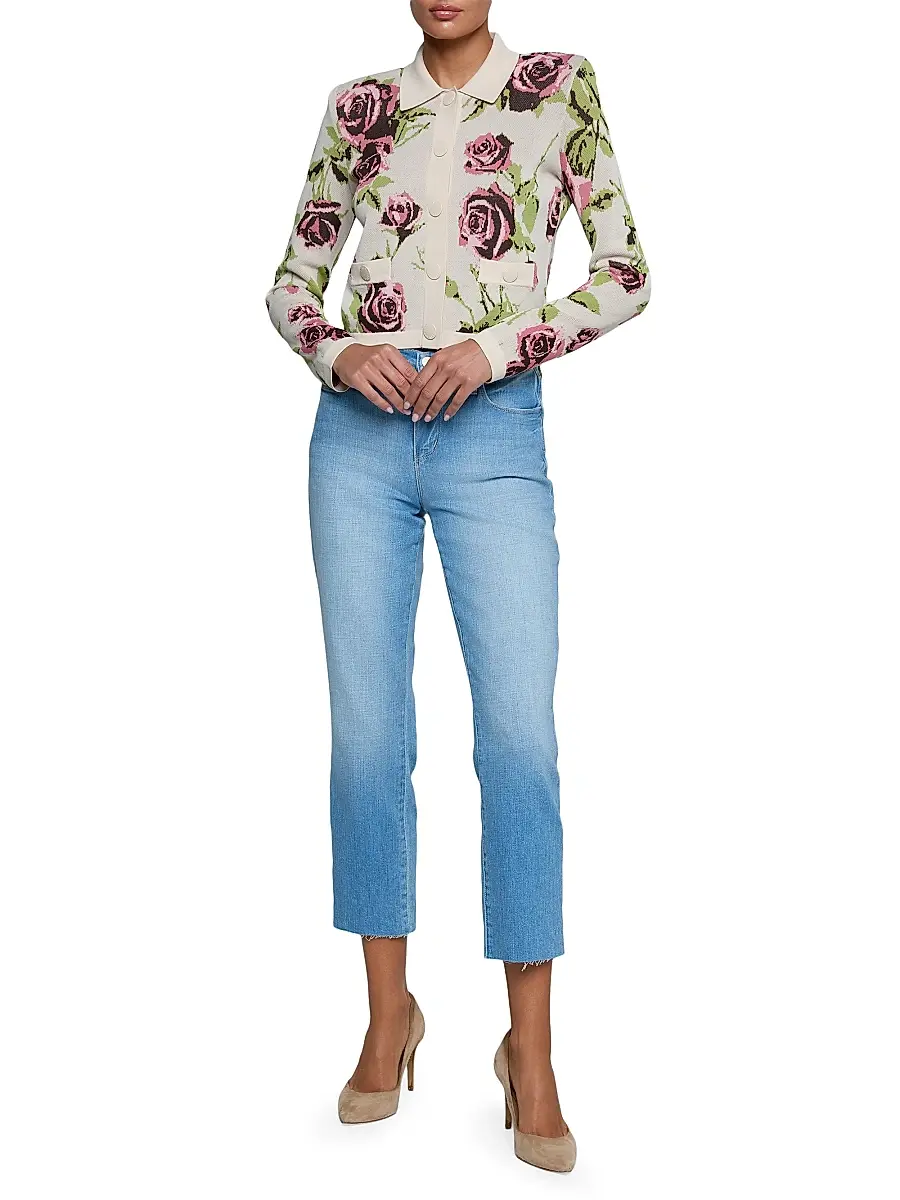 L'Agence Women's Osiris Jacquard Collared Cardigan | Thumbnail 2