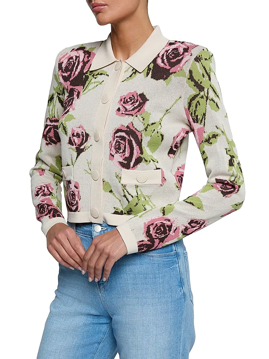 L'Agence Women's Osiris Jacquard Collared Cardigan | Thumbnail 3